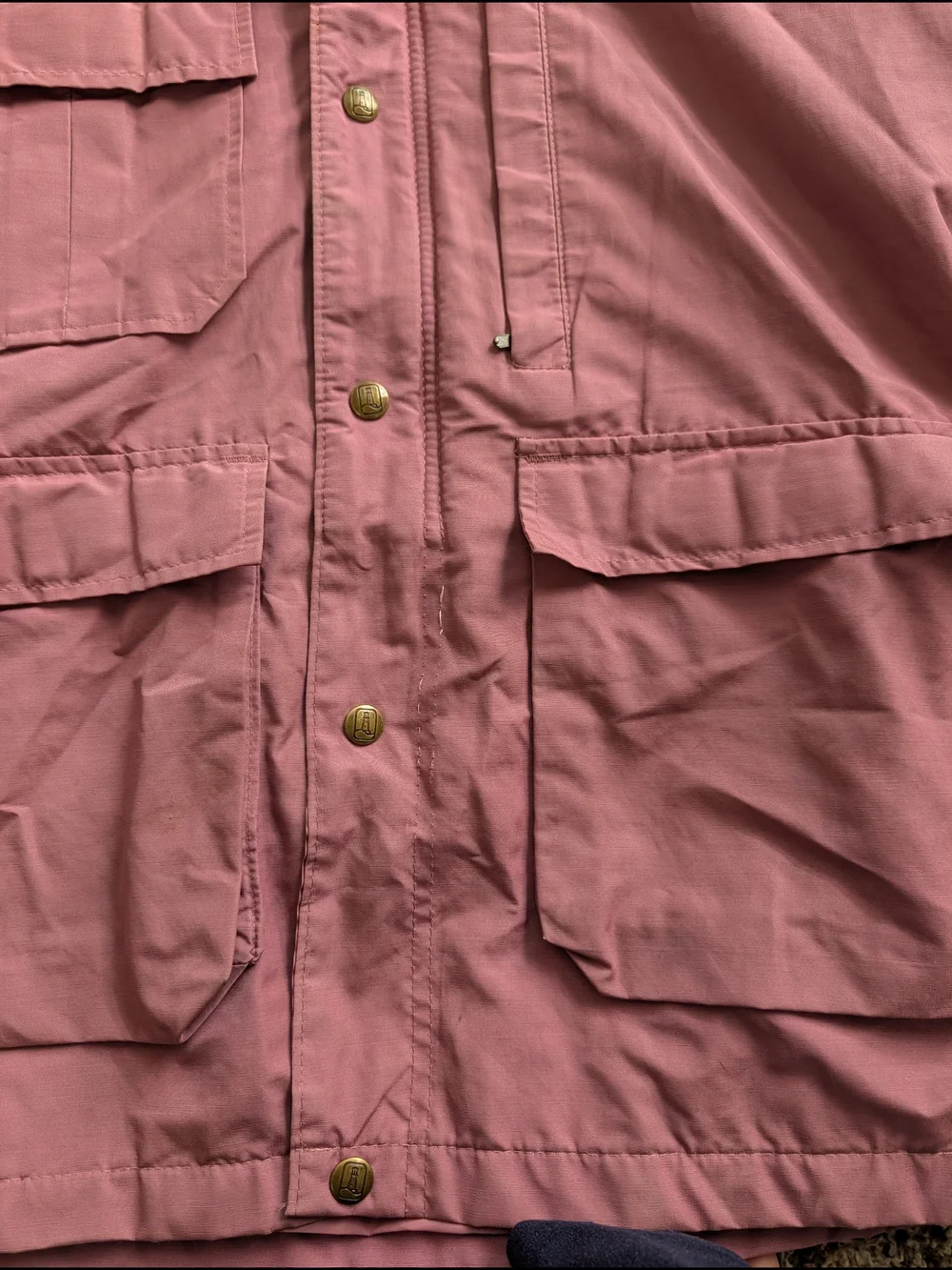 Vintage Lands' End Parka Mauve Pink Plaid Wool Lined Hooded Jacket M